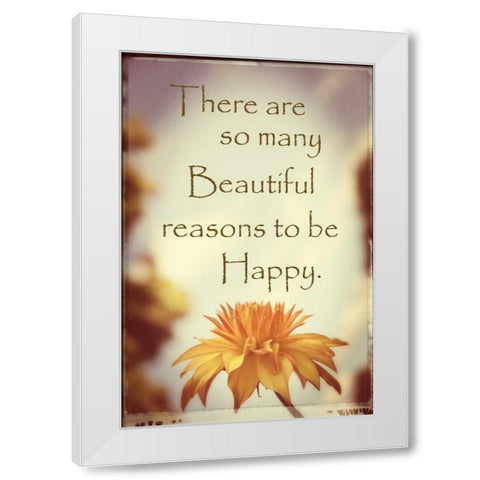 Yellow Dahlia Profile Vintage White Modern Wood Framed Art Print by Foschino, Suzanne