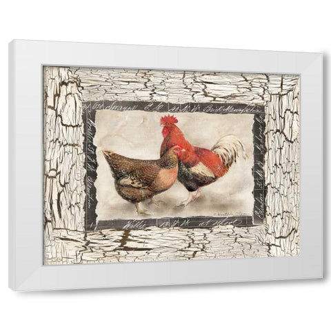 Fowl Play I White Modern Wood Framed Art Print by Olson, Charlene