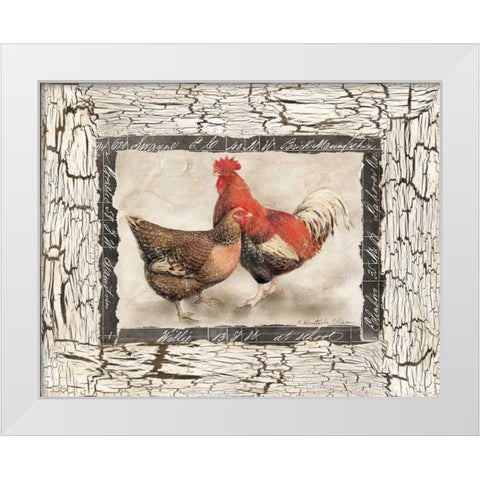 Fowl Play I White Modern Wood Framed Art Print by Olson, Charlene