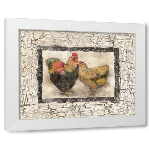 Fowl Play III White Modern Wood Framed Art Print by Olson, Charlene