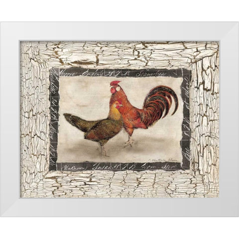 Fowl Play IV White Modern Wood Framed Art Print by Olson, Charlene