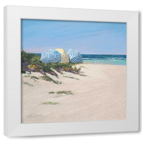 Day at the Beach White Modern Wood Framed Art Print by Seslar, Lin