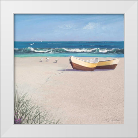 Low Tide White Modern Wood Framed Art Print by Seslar, Lin