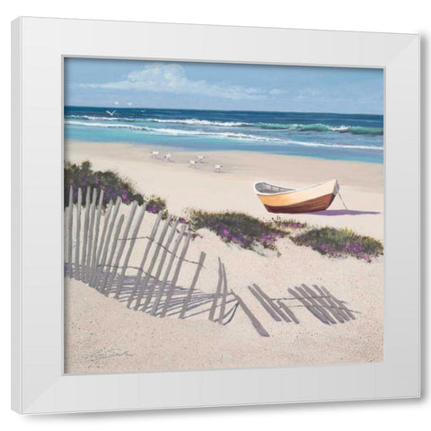Receding Surf White Modern Wood Framed Art Print by Seslar, Lin