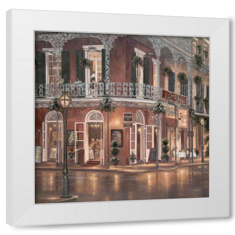 Jazz du Jour White Modern Wood Framed Art Print by Brown, Betsy