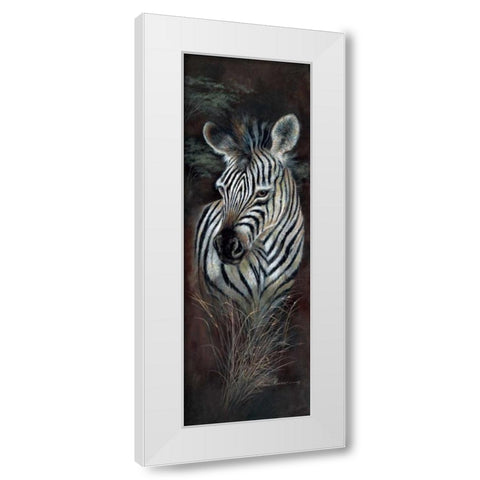 Striped Innocence White Modern Wood Framed Art Print by Manning, Ruane