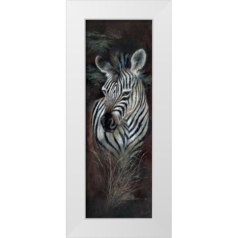 Striped Innocence White Modern Wood Framed Art Print by Manning, Ruane