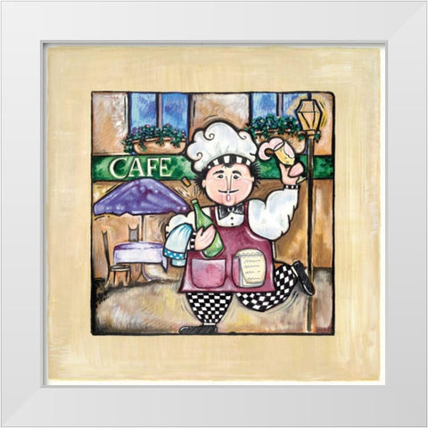 Cafe White Modern Wood Framed Art Print by Galaxy of Graphics