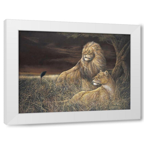 Winds of the Serengeti White Modern Wood Framed Art Print by Manning, Ruane