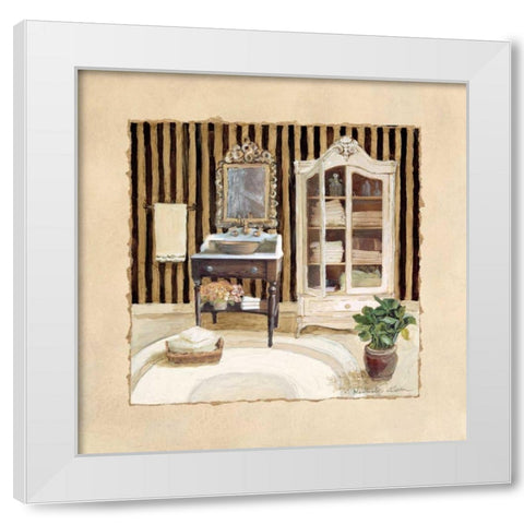 Vintage Bath II White Modern Wood Framed Art Print by Olson, Charlene