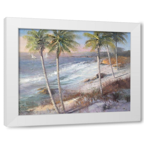 Island Getaway White Modern Wood Framed Art Print by Mathenia, Paul