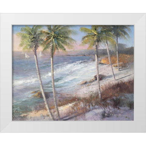Island Getaway White Modern Wood Framed Art Print by Mathenia, Paul