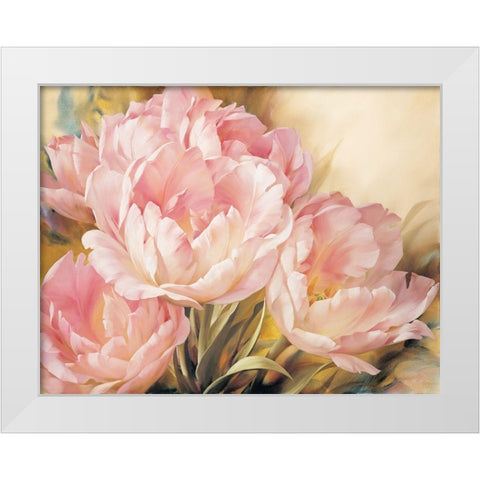 Angelique Tulips I White Modern Wood Framed Art Print by Levashov, Igor