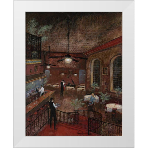 Piano Man White Modern Wood Framed Art Print by Manning, Ruane