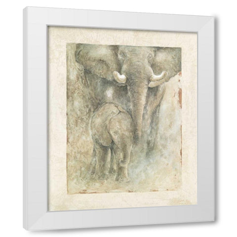 Motherly Love I White Modern Wood Framed Art Print by Galaxy of Graphics