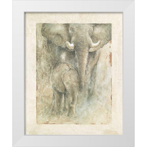 Motherly Love I White Modern Wood Framed Art Print by Galaxy of Graphics