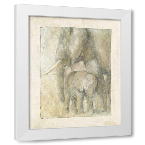 Motherly Love II White Modern Wood Framed Art Print by Galaxy of Graphics