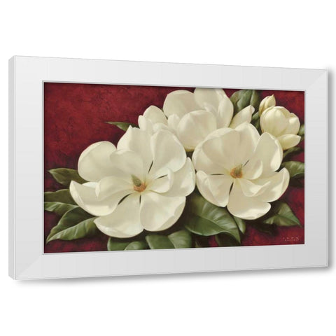 Magnolia II White Modern Wood Framed Art Print by Levashov, Igor
