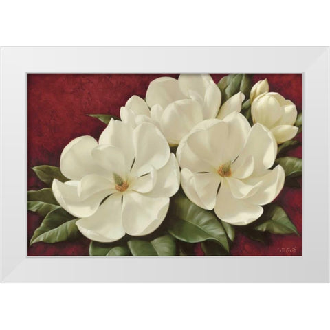 Magnolia II White Modern Wood Framed Art Print by Levashov, Igor