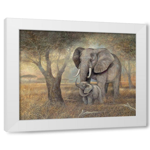Gentle Touch White Modern Wood Framed Art Print by Manning, Ruane