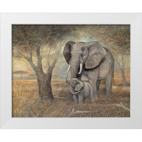 Gentle Touch White Modern Wood Framed Art Print by Manning, Ruane