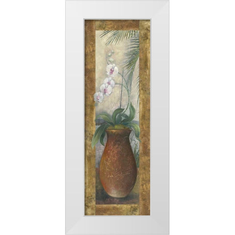 Orchids in Paradise I White Modern Wood Framed Art Print by Vollherbst-Lane, Elaine