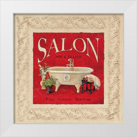 Salon White Modern Wood Framed Art Print by Olson, Charlene