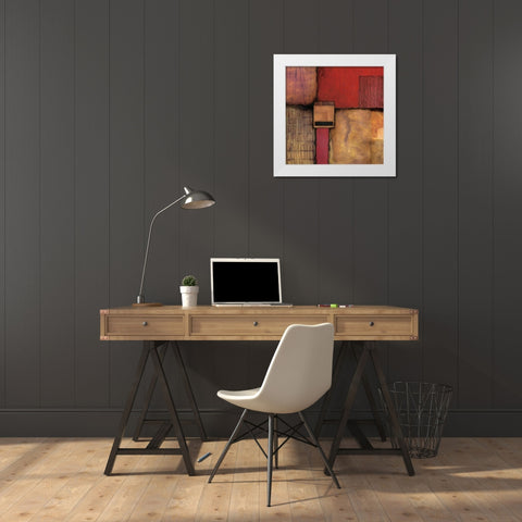 Burnt Orange I White Modern Wood Framed Art Print by Olson, Norm