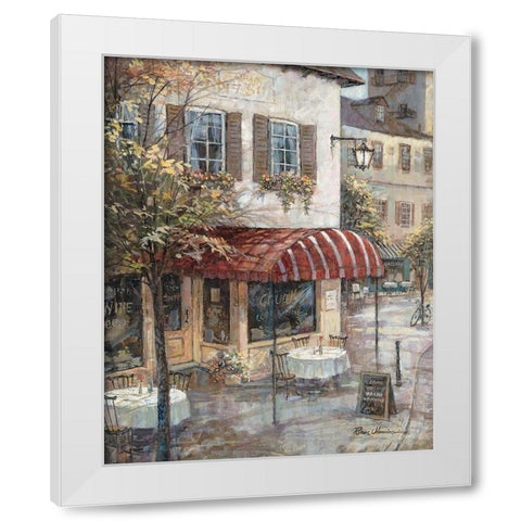 Coffee House Ambience White Modern Wood Framed Art Print by Manning, Ruane