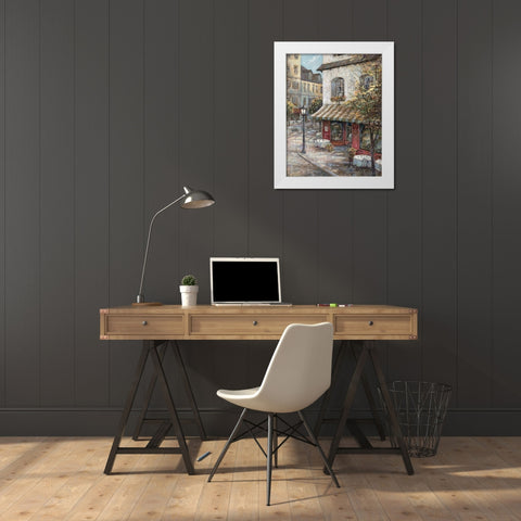 My Favorite Cafe White Modern Wood Framed Art Print by Manning, Ruane