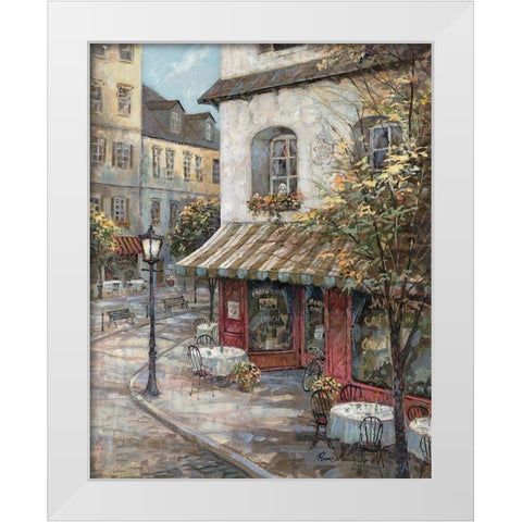 My Favorite Cafe White Modern Wood Framed Art Print by Manning, Ruane