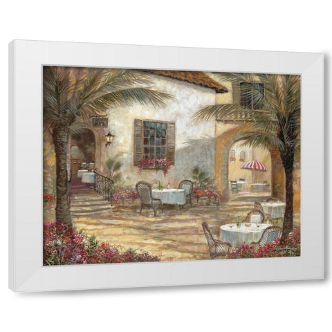Courtyard Ambiance White Modern Wood Framed Art Print by Manning, Ruane