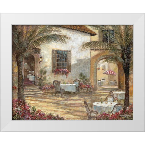 Courtyard Ambiance White Modern Wood Framed Art Print by Manning, Ruane