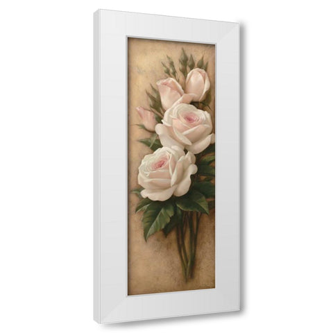 Pink Petals II White Modern Wood Framed Art Print by Levashov, Igor