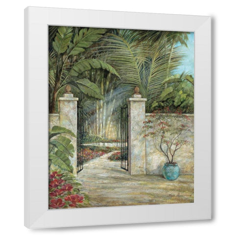 Tranquil Garden I White Modern Wood Framed Art Print by Manning, Ruane