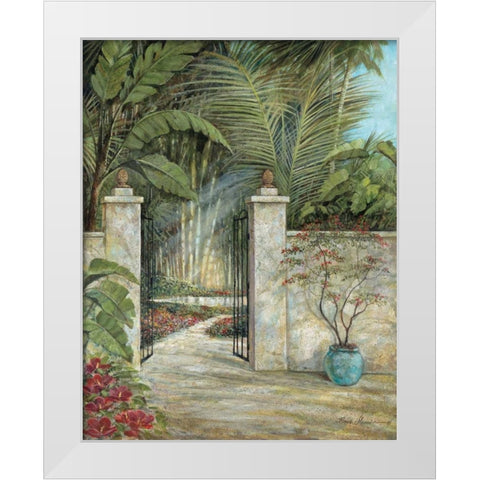 Tranquil Garden I White Modern Wood Framed Art Print by Manning, Ruane