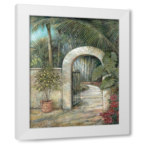 Tranquil Gardn II White Modern Wood Framed Art Print by Manning, Ruane