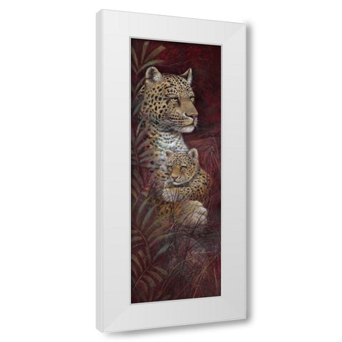 Maternal Affection White Modern Wood Framed Art Print by Manning, Ruane