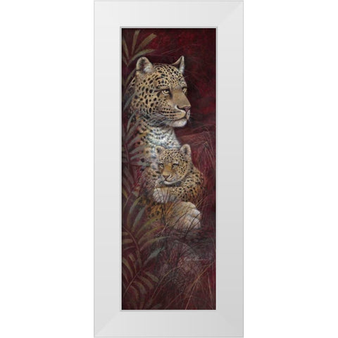 Maternal Affection White Modern Wood Framed Art Print by Manning, Ruane
