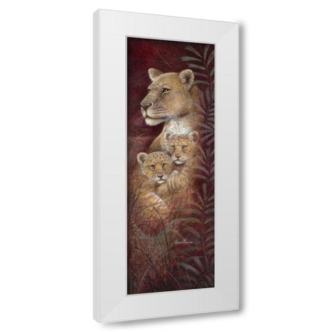 Serengeti Twins White Modern Wood Framed Art Print by Manning, Ruane