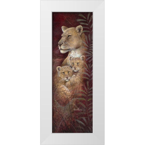 Serengeti Twins White Modern Wood Framed Art Print by Manning, Ruane