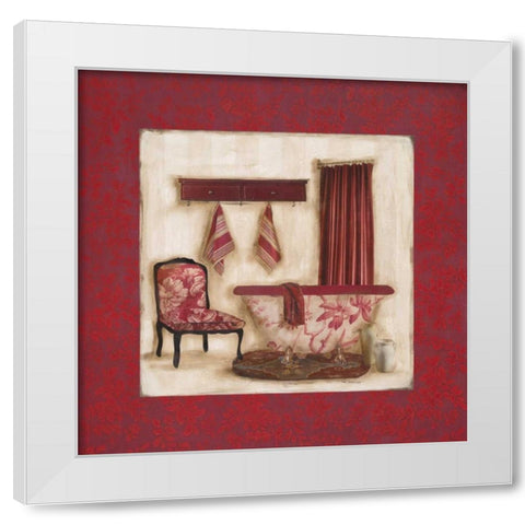 Ruby Romance II White Modern Wood Framed Art Print by Robinson, Carol