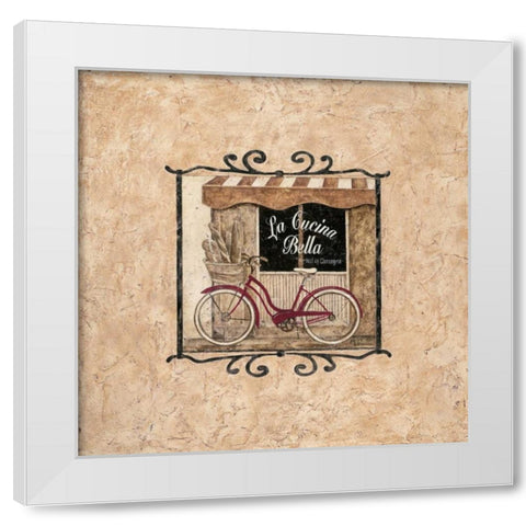 La Cucina Bella White Modern Wood Framed Art Print by Donovan, Maria