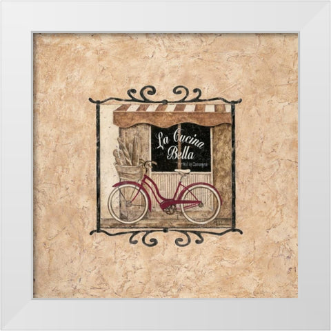 La Cucina Bella White Modern Wood Framed Art Print by Donovan, Maria