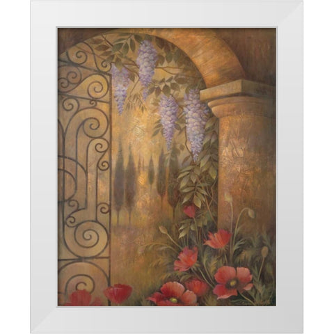 Wisteria Garden II White Modern Wood Framed Art Print by Vollherbst-Lane, Elaine