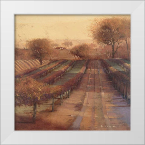 Vineyard Vista White Modern Wood Framed Art Print by Mathenia, Paul