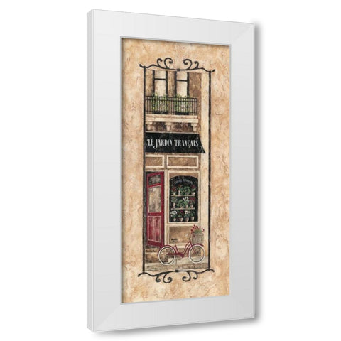 Le Jardin Francais White Modern Wood Framed Art Print by Donovan, Maria