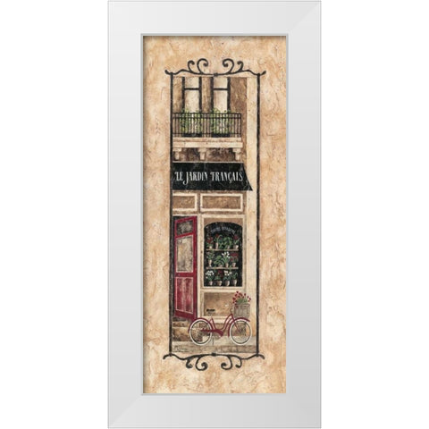 Le Jardin Francais White Modern Wood Framed Art Print by Donovan, Maria