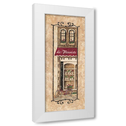 Le Fleuriste White Modern Wood Framed Art Print by Donovan, Maria