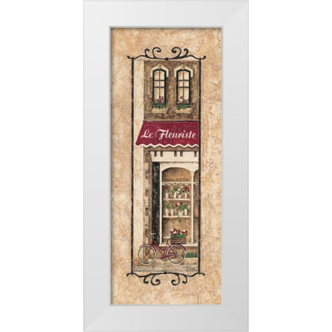 Le Fleuriste White Modern Wood Framed Art Print by Donovan, Maria